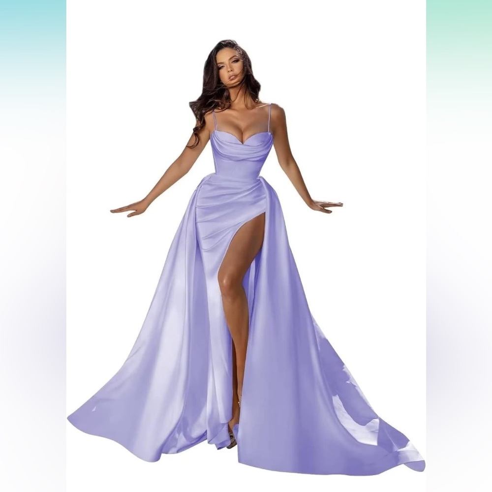 Lilac Satin Prom Dress for Women 2023